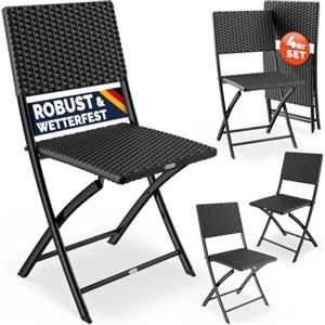 Casaria Set 4 Sedie Pieghevoli Carico Max. 120 kg Salvaspazio Leggere & Portatili Resistenti da Esterno Interno Balcone Campeggio