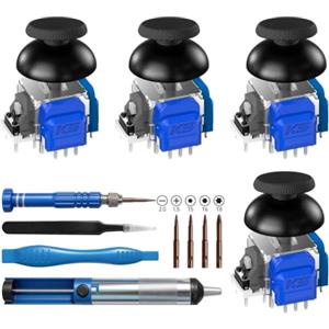 BRONAL Pack da 4 Moduli Joystick TMR per Controller PS5 DualSense e Edge | Tecnologia TMR di precisione, Prestazione anti-drift, Stick analogico sostitutivo, Cappucci per pollice inclusi