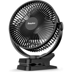 EasyAcc Ventilatore da Tavolo 10000mAh Ventilatore a Morsetto 8 Pollici Silenzioso Ventilatore da Soffitto [5 Velocità/Rotazione a 360°/può Caricare Smartphone] per Golf Cart, Ospedali, Campeggio Casa