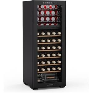 Klarstein Bovella 55 Duo+ - Cantinetta per Vini, 55 Bottiglie, Doppia Temperatura 5-18°C, Touch Control, LED, Protezione UV, A Libera Installazione