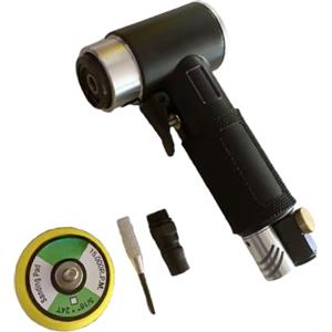 EfforPrac Levigatrice pneumatica lucidatrice 5,1 cm con design dritto ed eccentrico | Modalità diritte ed eccentriche, 0,7 kg leggero, valvola dell'aria regolabile, corpo in metallo, per legno metallo auto