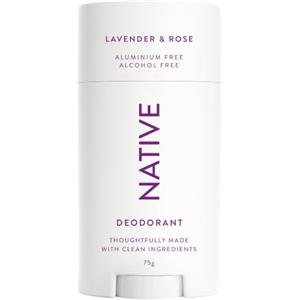 Native Deodorante Lavanda & Rosa, Senza Alluminio e Alcol, 75g. | Adatto per uomo e donna, Con Burro di Karitè e Olio di Cocco, Controllo odori 72 ore