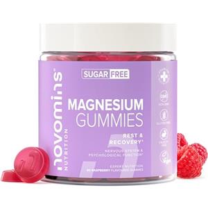 Novomins Magnesio Gommose | 1636 mg Magnesio Citrato | Senza Zucchero | Novomins | 180 mg di Magnesio | 60 Gommose | Alternativa a Compresse di Magnesio | Integratore Magnesio Vegano