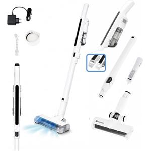 M mimotec -Twist Scopa Elettrica Senza Fili Ultral leggera 2 in 1, Compatta per Auto, Divani e Angoli, Aspirapolvere Portatile, 120W, Batteria Rimovibile, Luce LED e Ricambi Disponibili
