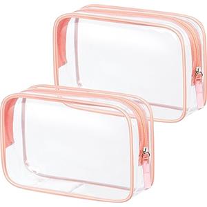 Aucuu Borsa Beauty Case Trasparente, 2 Pezzi Toilettini, Borse da Viaggio Impermeabili