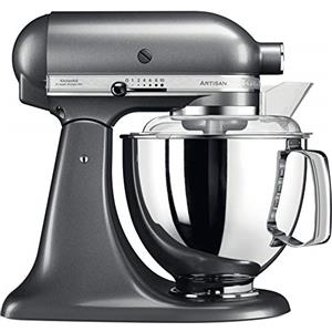 KitchenAid Artisan Planetaria 4,7L con Ciotola 3L Argento medaglia | Dalla pasta madre alle meringhe con 5 accessori e frusta a bordo flessibile; design iconico in metallo resistente