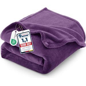 CozyLux Coperta Pile 130x150 cm Porpora | OEKO-TEX 100, Plaid Divano Singolo in Flanella da 260 g/m², Regalo di Compleanno per Mamma Lei, Decorazione casa