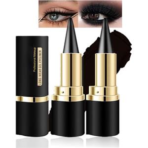 Baorder 2Pcs Gel Eyeliner Pencil Set, Matte Natural Black Eyeliner Cream, impermeabile Smudge Proof, nero Smokey ombretto Palette Stick Crayon, Goth Halloween Makeup