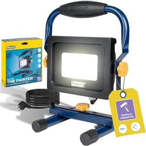 Rapid Faretto LED da Cantiere 2000 lm IP65, Portatile, Pieghevole, 6000K | Testa orientabile, luce antiriflesso, design pieghevole e compatto, ideale per cantiere, officina e fai da te