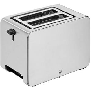 WMF Stelio - Tostapane a 2 fette in acciaio inox, tostapane a doppia fessura, con inserto per panini, funzione bagel, 7 livelli di doratura, 900 W, acciaio inox opaco