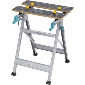 wolfcraft MASTER 200 - Banco Morsa da Lavoro Pieghevole e Portatile | Banco da lavoro stabile con piano divisibile, fori da 20 mm, portata 180 kg e sistema a chiusura rapida. Art. 6177000