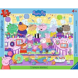 Ravensburger Puzzle per bambini Ravensburger 05699 - festa di famiglia con Peppa e amici - Puzzle con cornice Peppa Pig da 39 pezzi per bambini dai 4 anni in su