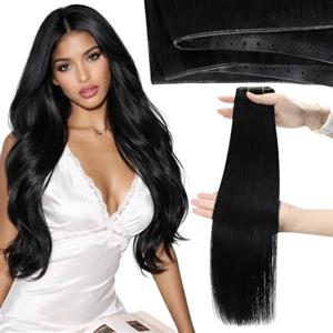 Moresoo Extension per Capelli a Trama OVO Nero Corvino #1 50g 40cm | Integrazione Discreta, Effetto Invisibile, Fissaggio Sicuro, Versatilità Di Stile, Applicazione Rapida
