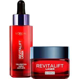 L'Oreal Paris L'Oréal Paris Revitalift Laser Crema Tripla Azione Anti-Età Illuminante 50ml + Revitalift Laser Tri-Peptidi Siero Anti-Età Rimpolpante con Acido Ialuronico e Vitamina C 30ml - Set da 2
