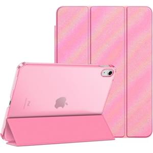 FINTIE Cover Custodia per iPad (A16) 11ª/10ª Gen 11/10.9", Rosa rossa | Cover Tri-Fold Sottile e Leggera con Retro Semi-Trasparente, Supporto Stabile, Funzione Auto Sveglia/Sonno, Anti-Impronta