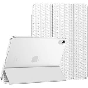FINTIE Cover Custodia per iPad (A16) 11ª/10ª Gen 11/10.9", Woven Argento | Cover Tri-Fold Sottile e Leggera con Retro Semi-Trasparente, Supporto Stabile, Funzione Auto Sveglia/Sonno, Anti-Impronta