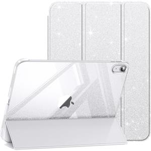 FINTIE Cover Custodia per iPad (A16) 11ª/10ª Gen 11/10.9", Glitter Bianco | Cover Tri-Fold Sottile e Leggera con Retro Semi-Trasparente, Supporto Stabile, Funzione Auto Sveglia/Sonno, Anti-Impronta