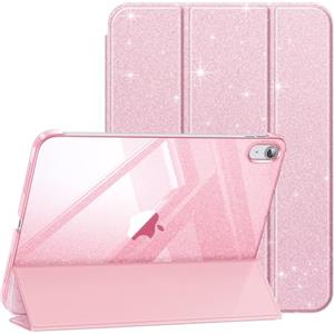 FINTIE Cover Custodia per iPad (A16) 11ª/10ª Gen 11/10.9", Glittering Pink | Cover Tri-Fold Sottile e Leggera con Retro Semi-Trasparente, Supporto Stabile, Funzione Auto Sveglia/Sonno, Anti-Impronta