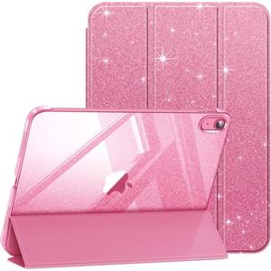 FINTIE Cover Custodia per iPad (A16) 11ª/10ª Gen 11/10.9", Glitter Magenta | Cover Tri-Fold Sottile e Leggera con Retro Semi-Trasparente, Supporto Stabile, Funzione Auto Sveglia/Sonno, Anti-Impronta