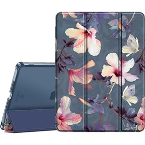 FINTIE Cover per iPad 9a/8a/7a Generazione 10,2 Pollici (2021/2020/2019) | con Portapenne - Sottile Leggero Opaca Trasparente Posteriore Custodia con Auto Sveglia/Sonno, Hibiscus