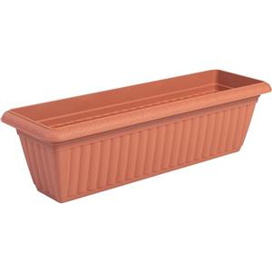 Iris Ohyama, Vaso per piante, fioriera sottile con sistema di drenaggio/conservazione dell'acqua per il giardinaggio - Slim Planter Relief610, Marrone
