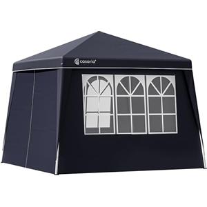 CASARIA Gazebo pop-up, 3 x 3 m, con 4 parti laterali, colori assortiti, protezione UV 50+, con custodia, impermeabile, pieghevole, gazebo pieghevole, festival, capri, antracite