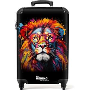 NoBoringSuitcases.com Valigia Bagaglio a Mano Trolley 55x40x20 cm, 10 kg, Cabina (Leone - Arancione)