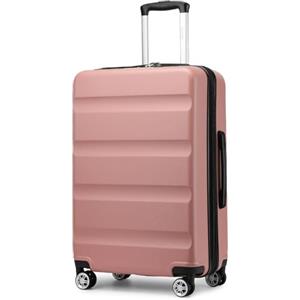 KONO Valigia Media da 65 cm, Valigie Trolley Bagaglio a Mano Rigido Espandibile, Leggera Serratura TSA, 4 Robuste Ruote Girevoli (Nudo, 65 x 43.5 x 25 cm)
