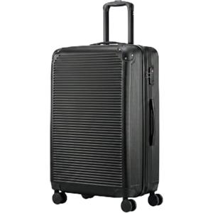 HOMCOM Valigia Rigida Grande 103L, 4 Ruote Girevoli, 77x50x30 cm, Nero | Trolley, Bagaglio Espandibile ABS, Maniglia Superiore e Laterale, Lucchetto TSA, Angoli Protettivi