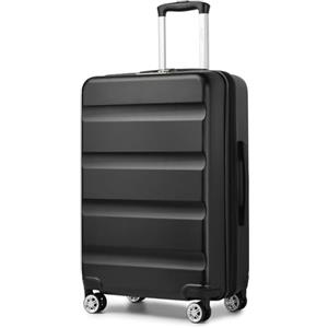 KONO Valigia Media da 65 cm, Valigie Trolley Bagaglio a Mano Rigido Espandibile, Leggera Serratura TSA, 4 Robuste Ruote Girevoli (Nero, 65 x 43.5 x 25 cm)