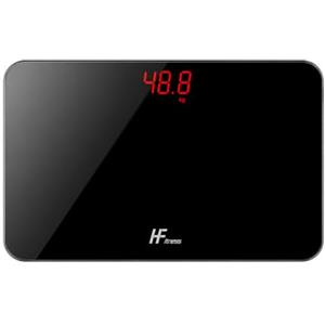 HomeFashion HFitness Bilancia Pesapersone da Viaggio Compatta Digitale con Display LED Rosso Alta Precisione Portata 180 kg 28 x 18 cm Nera