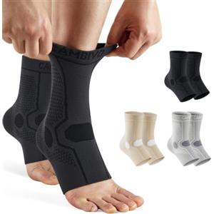 CAMBIVO Cavigliera Sportiva per Distorsione con Compressione Graduata | Supporto Elastico Caviglia per Corsa, Fitness e Attività Sportive, Ideale per Fascite Plantare e Tendine d'Achille, Nero, M