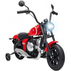 AIYAPLAY Moto Elettrica per Bambini 12V BMW R18, Batteria al Litio, Rossa | Motorino Elettrico per Bambini 3-8 Anni, Rotelle Rimovibili, Sedile in Pelle PU, Faro, Musica, Mini Moto, 3-6 km/h, Max 30kg
