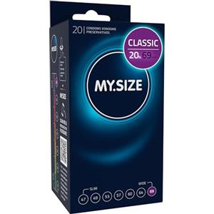 MY.SIZE Preservativi classici misura 7 | 69 mm di larghezza | 20 Pezzi confezione | preservativi premium extra sottili | preservativi fedeli al tatto | 0,07 mm di spessore delle pareti