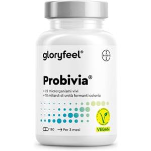 Gloryfeel Probiotici Fermenti Lattici, Probiotici per Intestino, 180 Capsule, 22 Ceppi Batterici, con Inulina, 10 miliardi di CFU Lactobacillus e Bifidobacterium per la Flora Intestinale