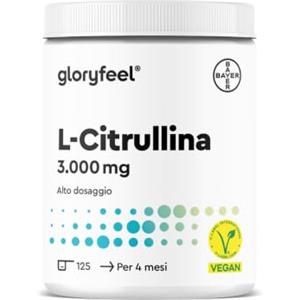 Gloryfeel L-Citrullina Malato 2:1 in Polvere 600g - Amminoacido Pre Workout ad alto Dosaggio - 4800mg L citrulina malato - Ottima solubilità e massima Purezza - Testato in Laboratorio, vegano senza Additivi