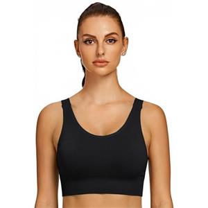 Leversic Top Palestra Donna Reggiseno Sportivo con Spalline Larghe Regolabili Schiena Reggiseni Sportivi Supporto Medio-Alto Running, Fitness, Yoga S-XL