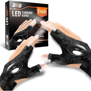 BIIB Regalo Uomo, Guanti LED con Luce, Gadget Utili per Pesca e Campeggio | Idee Regalo Natale Uomo Secret Santa, Regalo Uomo Compleanno, Led Luminoso, Attrezzatura Outdoor, Regali Uomo Originali
