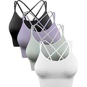 Sykooria Reggiseno Sportivo Donna Top Reggiseno Senza Ferretto con Imbottito Top Fitness Supporto Bustino per Yoga Running S-XL