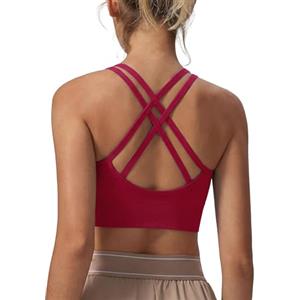Leversic Reggiseno Sportivo Donna Top Palestra Fitness Imbottito Senza Ferretto Reggiseni Push Up per Yoga Jogging Gym S-XL