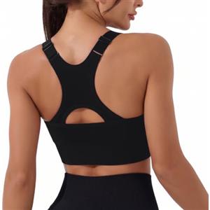 Leversic Reggiseno Sportivo Donna Supporto Alto con Schiena Racerback | Supporto medio-alto, spalline regolabili e coppe removibili per comfort e stabilità durante fitness, yoga e corsa.