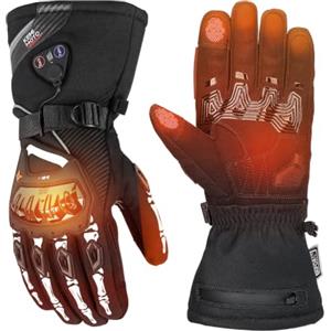 KEMIMOTO Guanti Riscaldati Moto Uomo, Ricaricabili Guanti Invernali Impermeabili Touch Screen con 3000 mAh Batterie, Adatti da -20°C a -5°C, Ideali per Motociclismo e Ciclismo