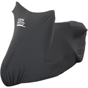 KEMIMOTO Telo Coprimoto Interno, Telo Antipolvere Moto Elasticizzato con Gancio di Sicurezza, Copertura Moto Traspirante per Motociclo, Scooter, Cruiser, Touring e Adventure