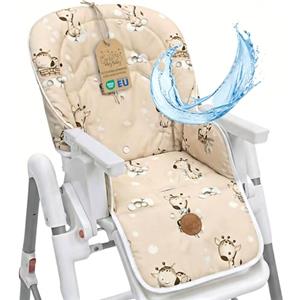 Totsy Baby Cuscino per seggiolone riduttore seduta bambini coprisedile seggiolone | coprisedile per seggioloni Chicco Polly Peg Perego universale imbottito idrorepellente antiscivolo resistente Giraffe