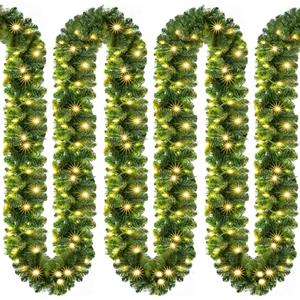Casaria Ghirlanda Natalizia 5m 100 LED Interno Esterno Decorazione Festività Abete Luce Bianca Calda