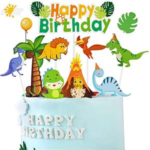 OSDUE Decorazione Torta per Bambini 21 Pcs Compleann Topper Torta Dinosauro | Torta Cupcake Dinosauro Cartoni Torta Animati Plastica PVC di alta qualità, sicura per Feste di Compleanno Baby Shower Natale