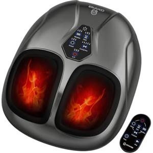 COMFIER 2026 Nuovo Massaggiatore Piedi Elettrico Shiatsu con Telecomando | Massaggiatore Piedi 4 in 1 con Shiatsu, Calore, Compressione e Vibrazione, 3 Calori, 3 Intensità, Timer, Fino alla Taglia 48