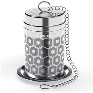 Reinmoson Infusore per tisane acciaio inox 304, 3,8 × 5,6 cm infusore tè | Filtro per tisane a maglia extra fine, colino per tisane e tè, filtro te infusione adatto a teiera, tazza, mug e caraffa