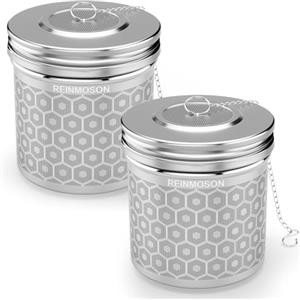 Reinmoson Infusore Extra Grande per tisane acciaio inox 304, 8,1 × 7,6 cm | Filtro per tisane a maglia extra fine,2 pezzi, colino per tisane e infusore tè, filtro te infusione adatto a teiera e caraffa