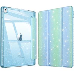 FINTIE Cover per iPad 9a/8a/7a Generazione 10,2 Pollici (2021/2020/2019) | con Portapenne - Antiurto Glittering Trasparente Cover Posteriore con Auto Sveglia/Sonno, (Y-Seaside Ombre)